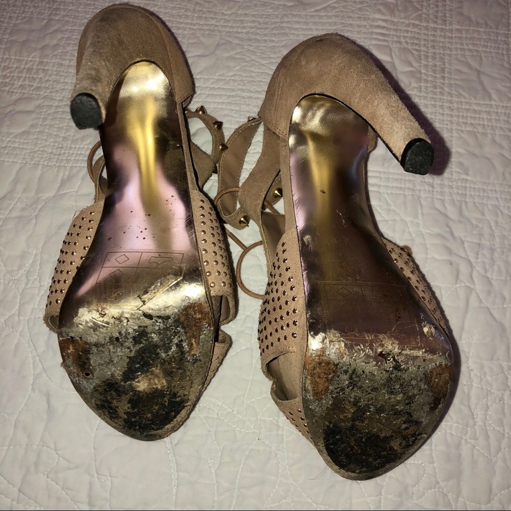 Bebe Suede Studded Heels - Picture 5 of 8